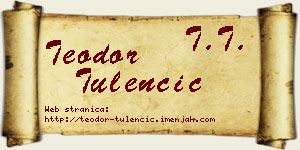 Teodor Tulenčić vizit kartica